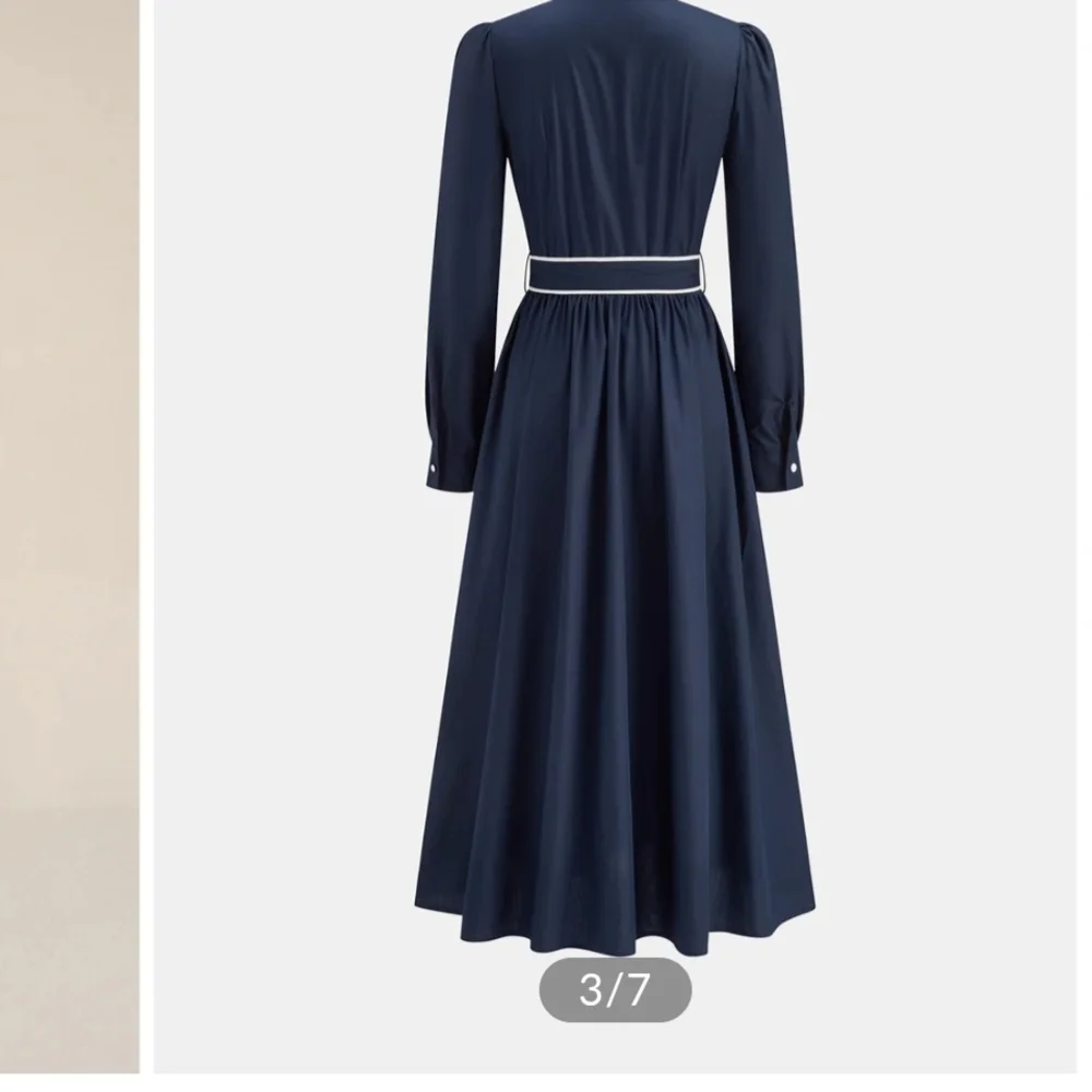 Commense Navy and White Midi Dress - Picture 3 of 6